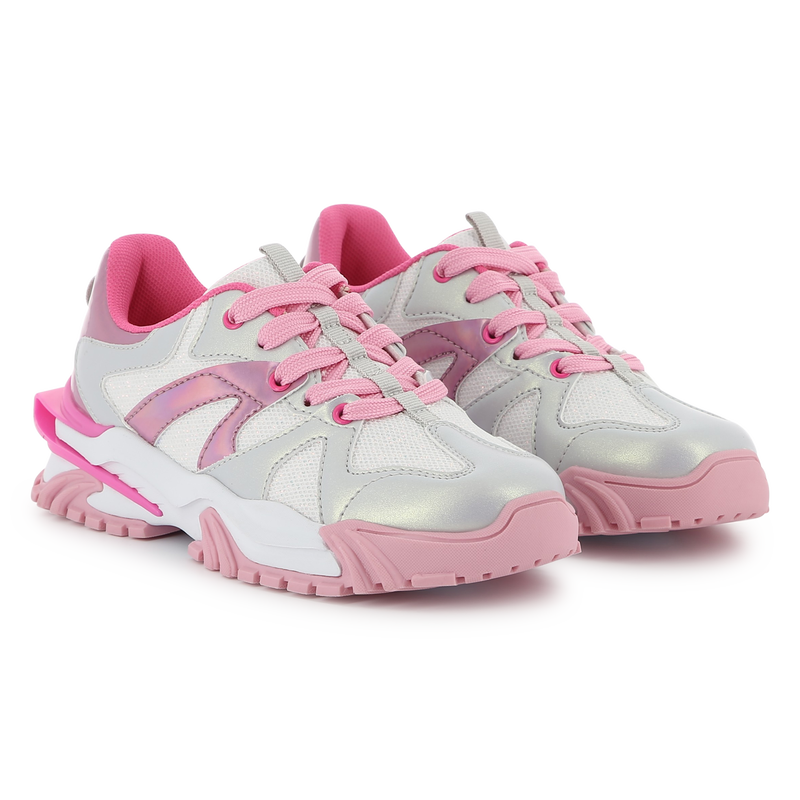Dual-fabric lace-up trainers BILLIEBLUSH 
                        GIRL