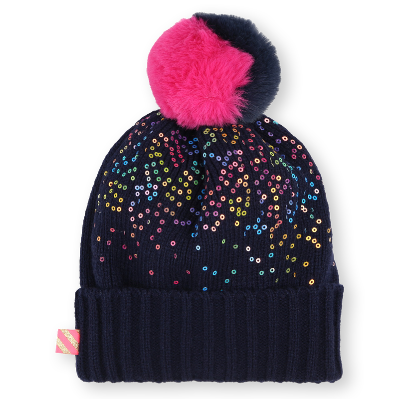 Pompom hat with sequins BILLIEBLUSH 
                        GIRL