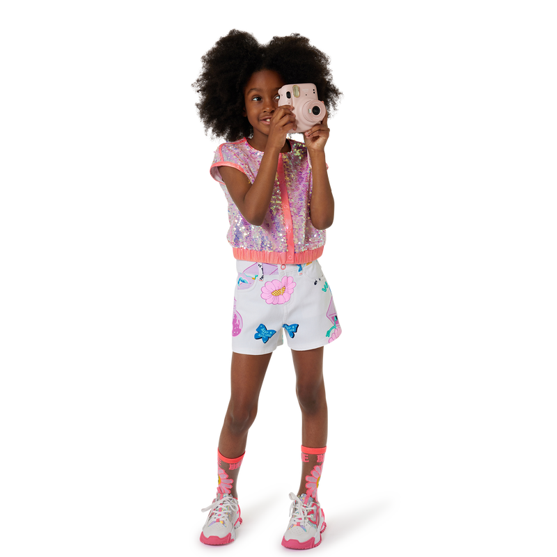 Printed cotton twill shorts BILLIEBLUSH 
                        GIRL