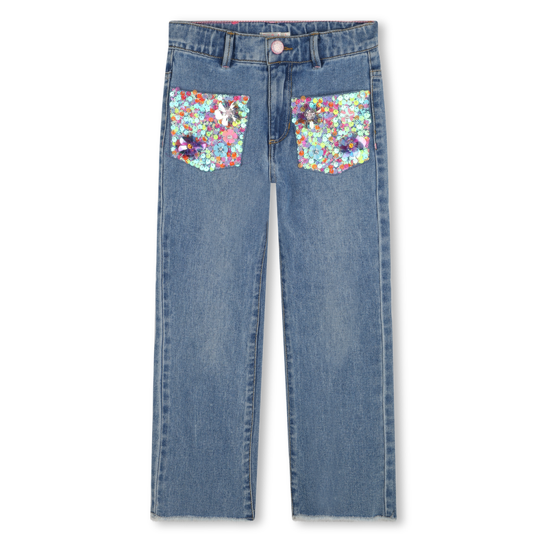 Cotton jeans with sequins BILLIEBLUSH 
                        GIRL