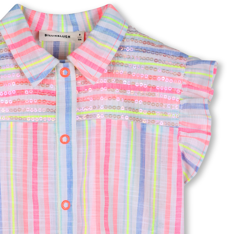 STRIPED SHIRT WITH RUFFLED SLEEVES BILLIEBLUSH 
                        GIRL