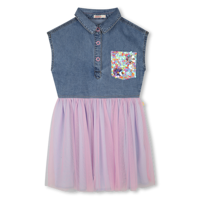 Bimaterial dress with sequins BILLIEBLUSH GIRL