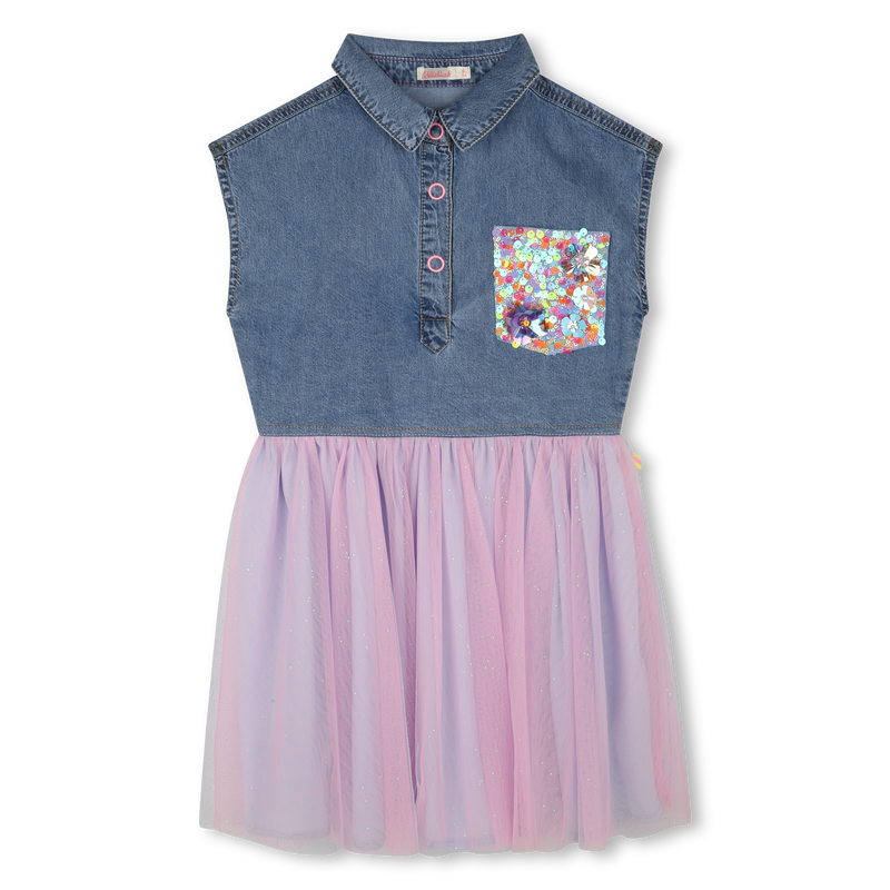Bimaterial dress with sequins BILLIEBLUSH 
                        GIRL