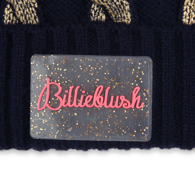 Pompom hat with cable knit BILLIEBLUSH 
                        GIRL