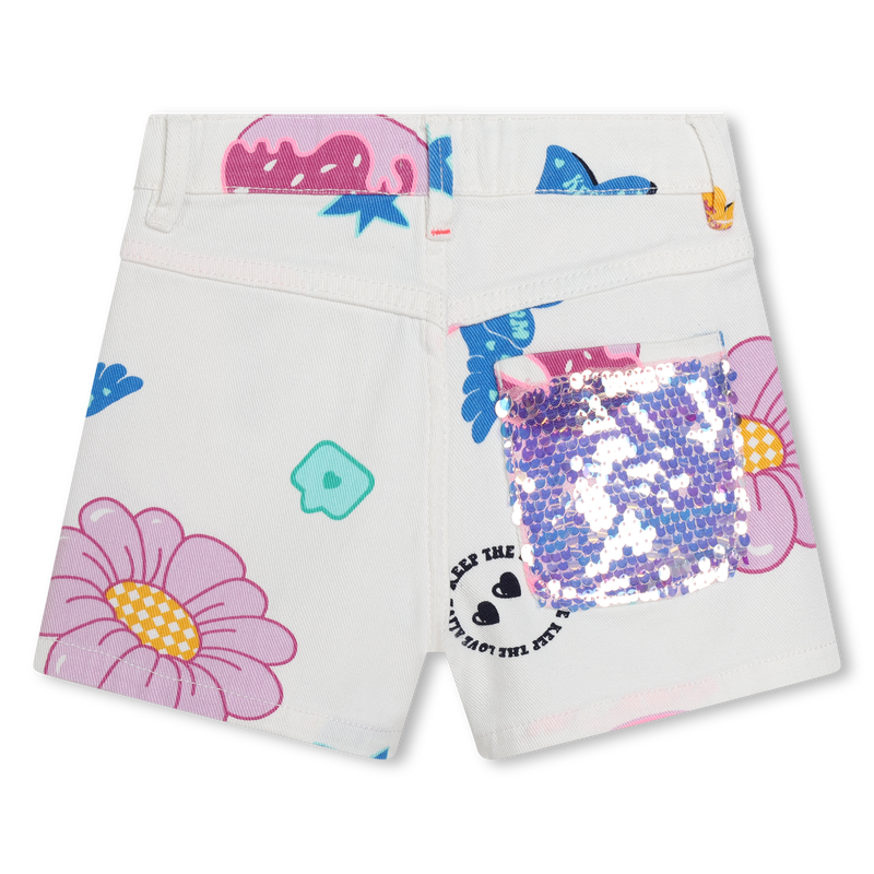 Printed cotton twill shorts BILLIEBLUSH 
                        GIRL
