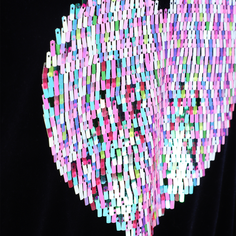 Velvet sequin-graphic hoodie BILLIEBLUSH 
                        GIRL