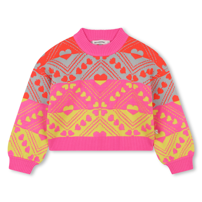 Knitted sweater with heart patterns BILLIEBLUSH 
                        GIRL