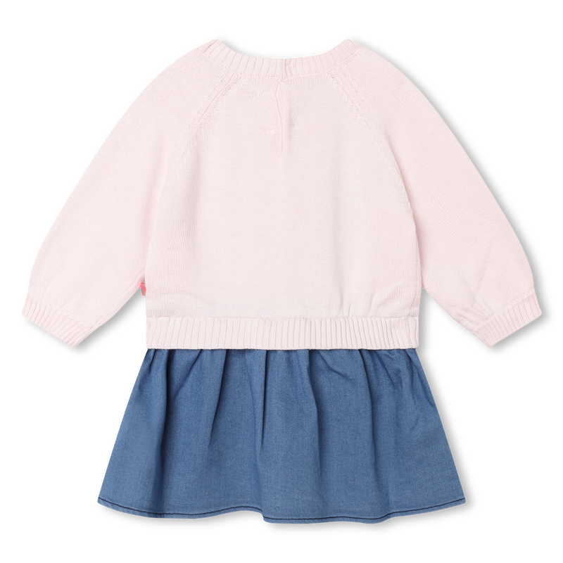 Cotton and denim sweater dress BILLIEBLUSH 
                        GIRL