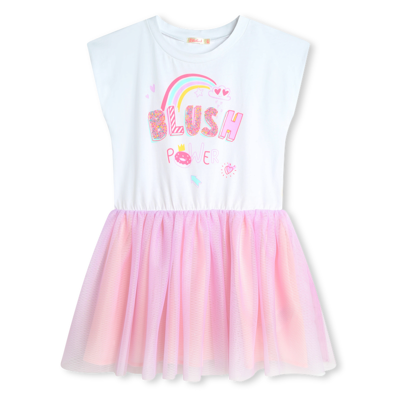 Dual-fabric sleeveless dress BILLIEBLUSH 
                        GIRL