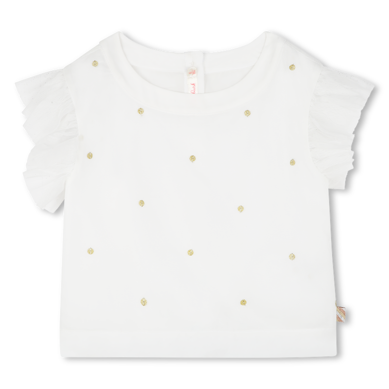 Blouse with tulle and sequins BILLIEBLUSH 
                        GIRL