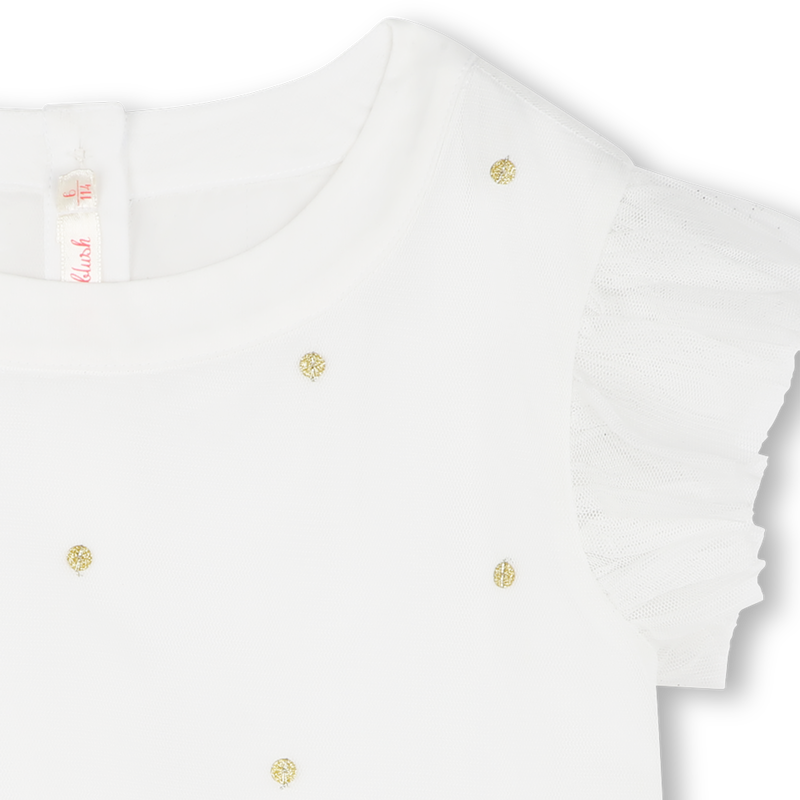 Blouse with tulle and sequins BILLIEBLUSH 
                        GIRL