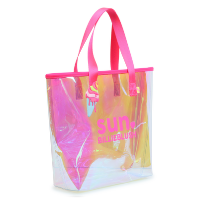 Shiny tote bag with badge BILLIEBLUSH GIRL