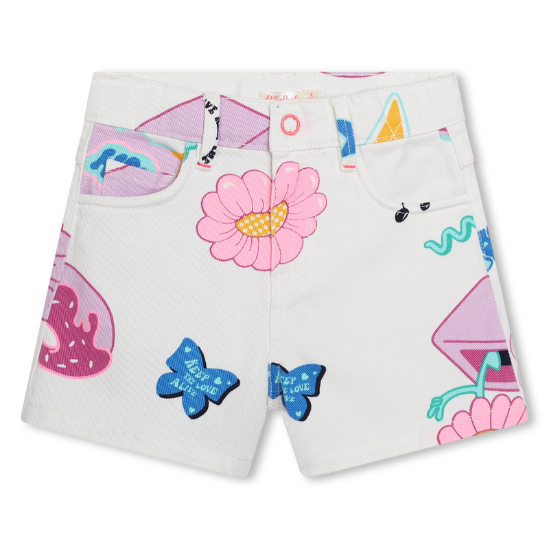 Printed cotton twill shorts BILLIEBLUSH 
                        GIRL