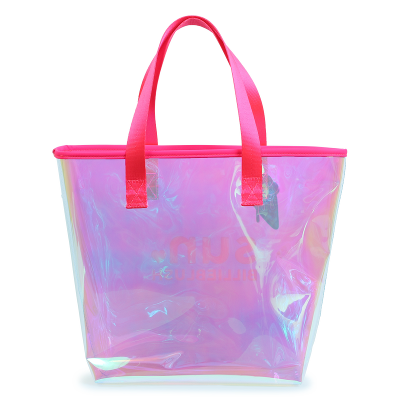 Shiny tote bag with badge BILLIEBLUSH 
                        GIRL