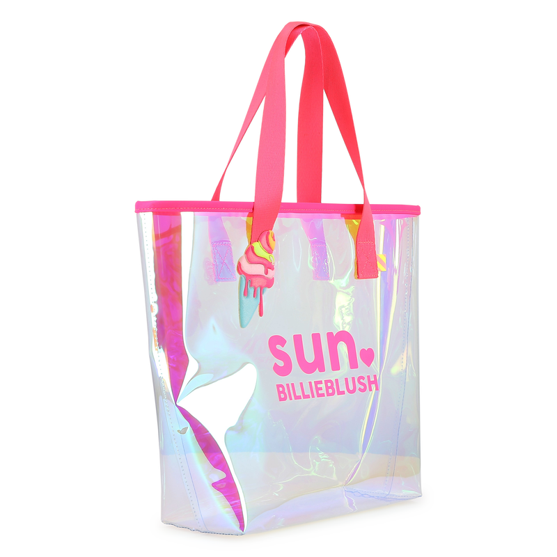 Shiny tote bag with badge BILLIEBLUSH 
                        GIRL