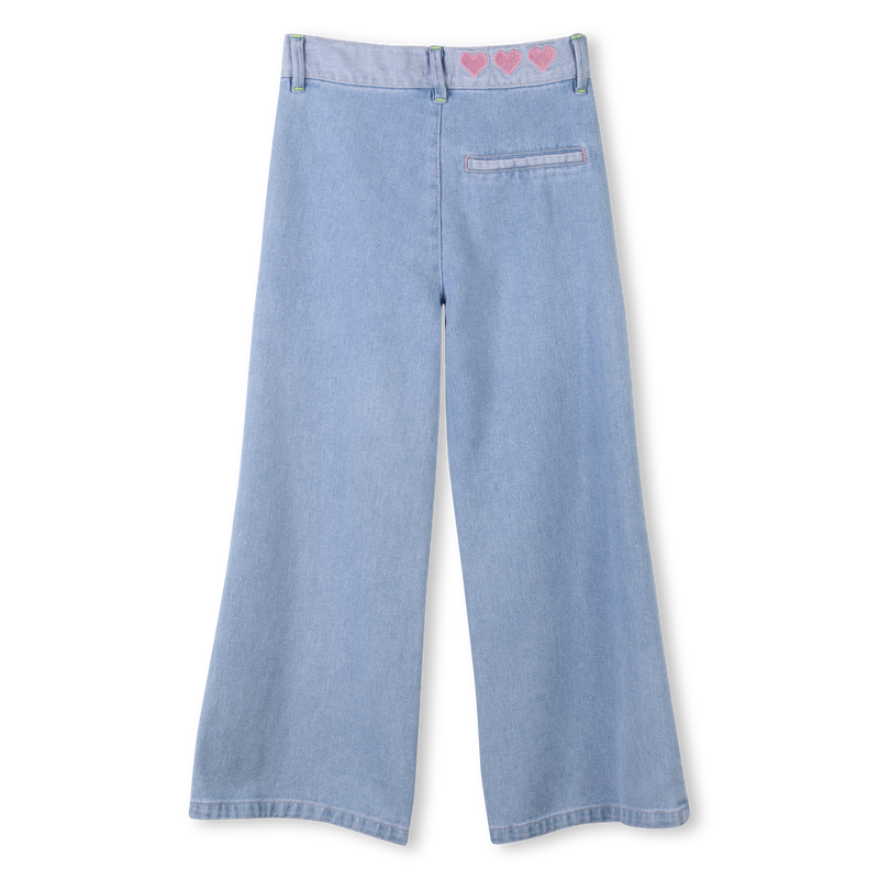 Wide embroidered cotton jeans BILLIEBLUSH 
                        GIRL