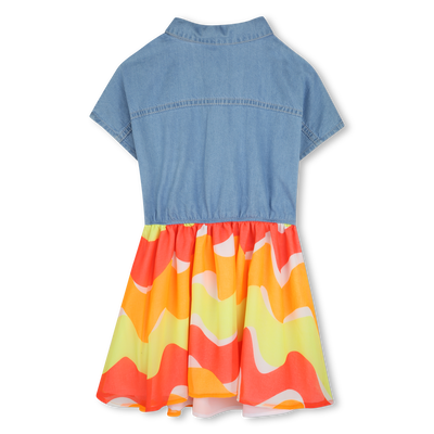 Bimaterial dress with collar BILLIEBLUSH GIRL