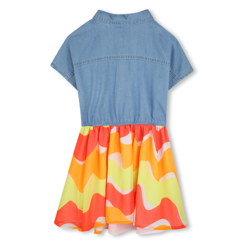 Bimaterial dress with collar BILLIEBLUSH 
                        GIRL