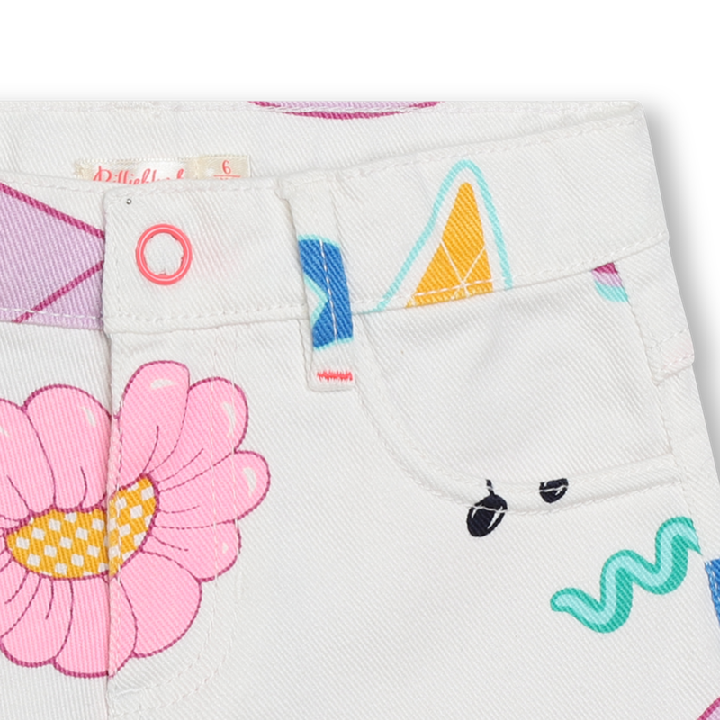Printed cotton twill shorts BILLIEBLUSH 
                        GIRL