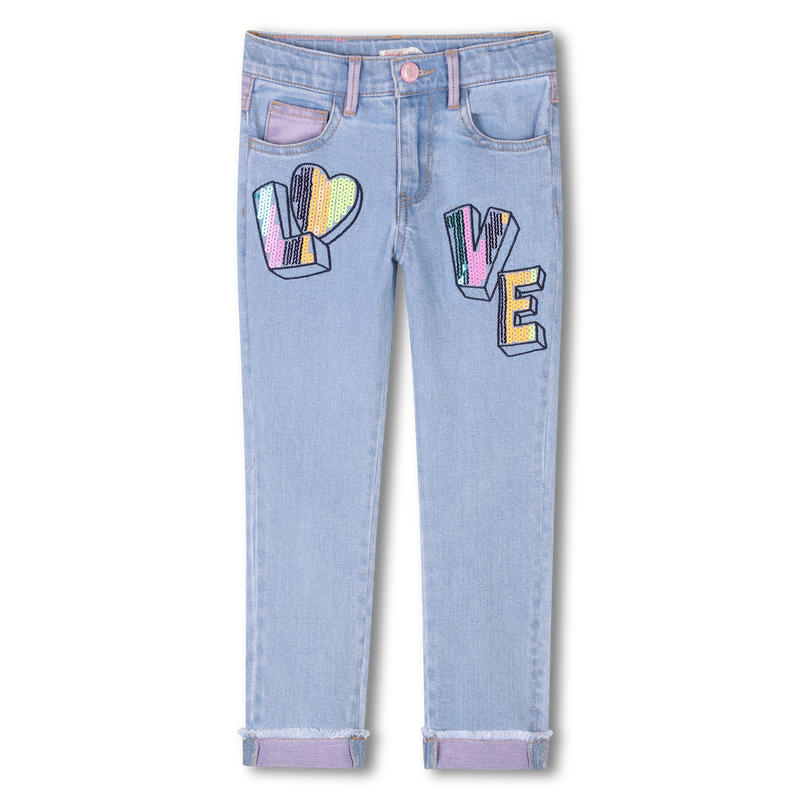 Adjustable jeans with sequins BILLIEBLUSH 
                        GIRL