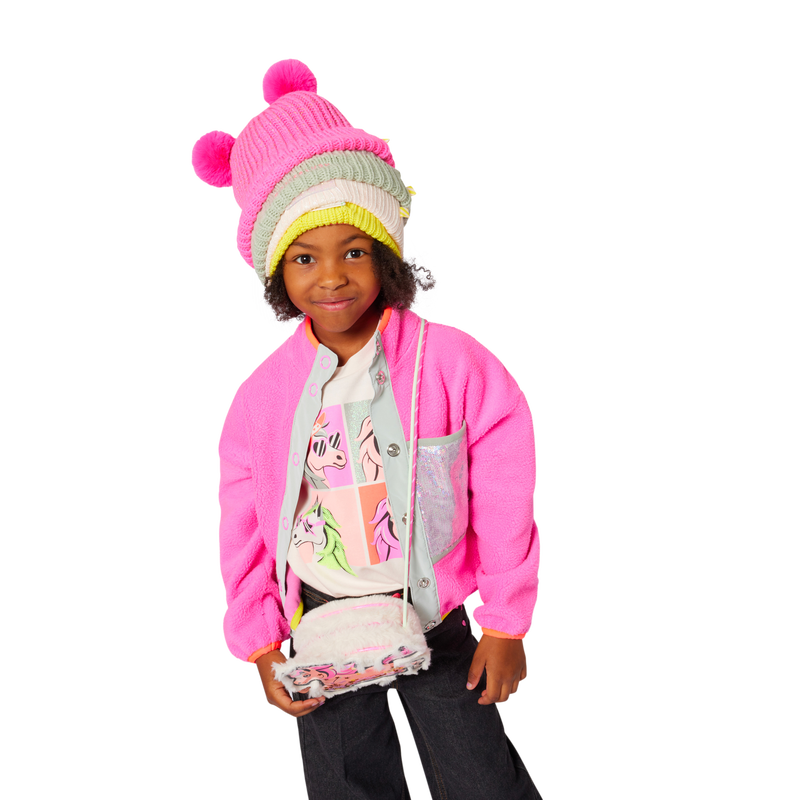 Cardigan in plush fabric BILLIEBLUSH 
                    GIRL