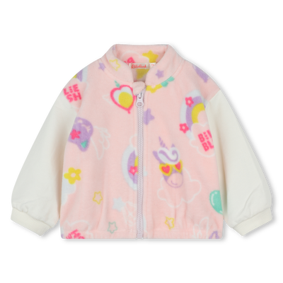 Bi-material printed cardigan BILLIEBLUSH GIRL